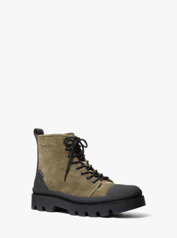 Panske Clenkove Cizmy Michael Kors Colin Suede Olivovo Zelená - Topanky Michael Kors Vypredaj | EBFKH-0235